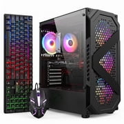 STGAubron Gaming PC Desktop, AMD Ryzen 5 5500, RX 6500 4G, 16G DDR4, 512G SSD, WiFi 6, BT 5.2, RGB Fan x4, Win 11 Home