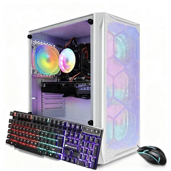 STGAubron Gaming Desktop PC, Intel Core i7 up to 3.9Ghz, Radeon RX 580 8G Graphics, 16G Ram,1Tb Ssd, Wifi 6, Bt 5.3, RGB Fan x4, Win11 Home