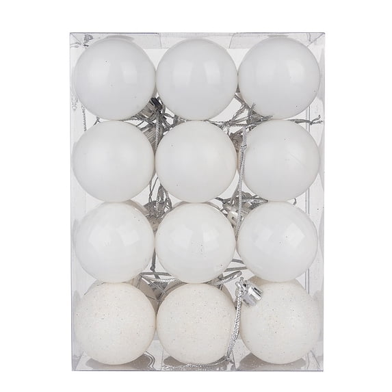STGRGFHY 24pc 1.6" Count Mini White Ball Ornaments for Mini Christmas Tree, Small Shatterproof Christmas Tree Ornaments Balls Party Decorations,Christmas Xmas Tree Ball