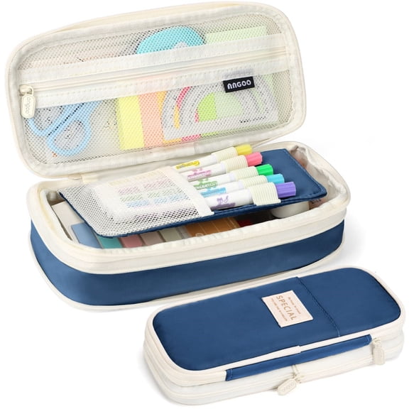 STGRGFHY Canvas Pencil Cases,Navy