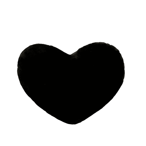 STGRGFHY Cute Love Throw Pillows Gifts 12",Heart Pillows,Heart Shaped Pillows,pink pillows,Ultra Faux Rabbit Fur Soft Small Cute Fluffy Pillows,Women Kid Girls Living Room Decor Gift,Black