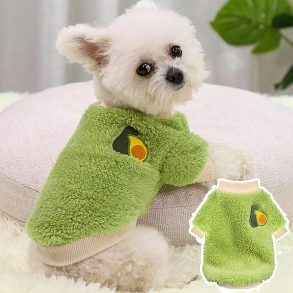 STGRGFHY Dog sweaters for small dogs,dog coats for small dogs,Dog Sweaters for Small Dogs Girl,Pack Warm Fleece Dog Sweater for Winter, Cute Puppy Clothes Small Doggie Coat for Girls Green L