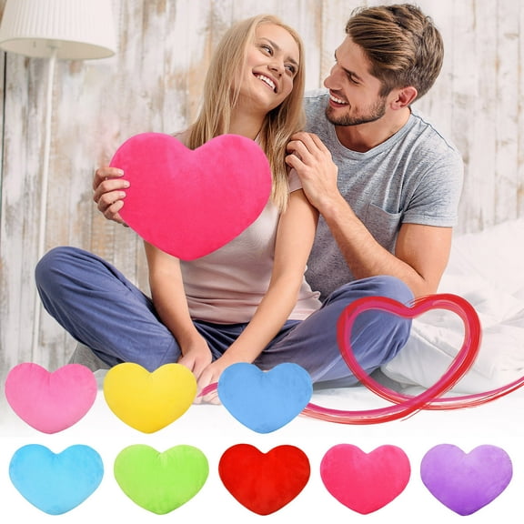 STGRGFHY Heart Shaped Pillows 12",Heart Pillows,pink pillows,Cute Love Throw Pillows Gifts,Ultra Faux Rabbit Fur Soft Small Cute Fluffy Pillows,Women Kid Girls Living Room Decor Gift,Pink
