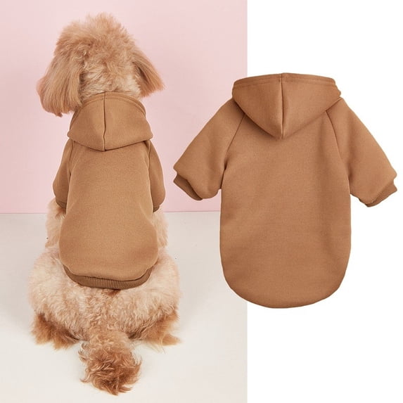 STGRGFHY Winter Dog Hoodie Sweaters with Pockets Warm Dog Solid color Clothes for Small Dogs Chihuahua Coat Clothing Puppy cat Custume,dog sweaters clothes for small dogs Khaki,L