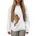 thumbnail image 1 of STGRGFHY hoodie with cat pouch，Cat Pouch Hoodie for Women Kangaroo Pocket Dog Pouch Sweatshirts Pet Carrier Pullover Animal Holder Long Sleeve Tops，cat pouch hoodie（White XXL）, 1 of 6