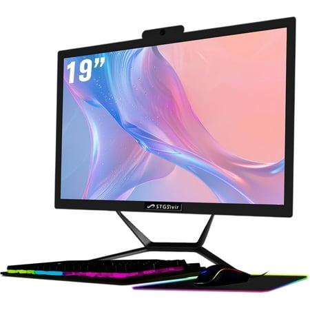 STGSivir All in One Desktop Computer, 19'' FHD Display, Intel Core i5 up to 3.6G, 16GB Ram, 512G Ssd, Wifi 5, BT, Webcam, Win 11 Home