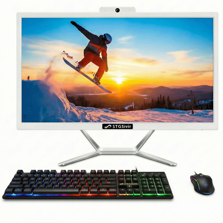 STGSivir All in One Desktop Computer, 21.5" FHD Display, Intel Core i7, 16GB RAM, 512GB SSD, WiFi 5, BT 5.0, Webcam, Win 11 Home