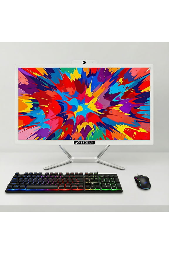 All in One Desktop Computer, 22" Display, Intel Quad Core i5, 16G RAM, 512G SSD, WiFi 5, BT 5.0, Webcam, Win 11 Home