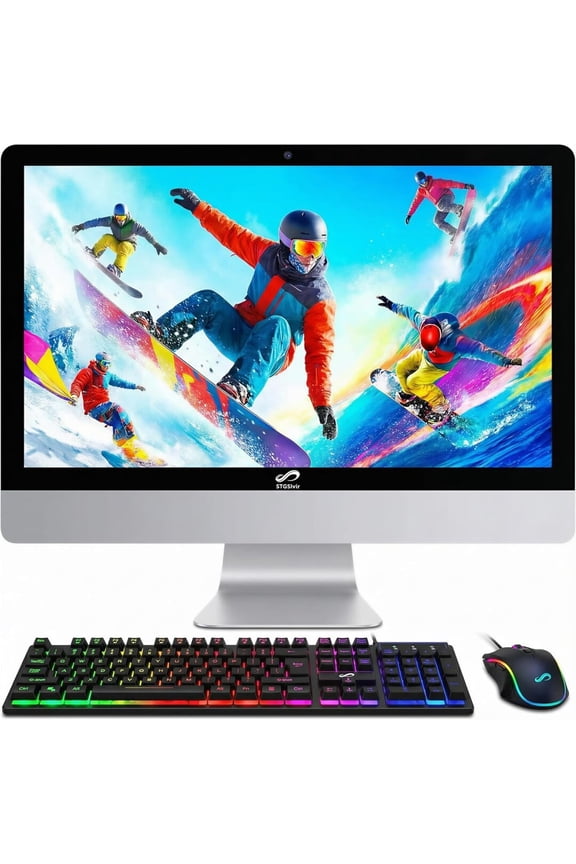 All in One Desktop PC, 19" FHD Display, Core i5 up to 3.6Ghz, 16G RAM, 512G SSD, WiFi, BT 5.0, Webcam, Black, Windows 11