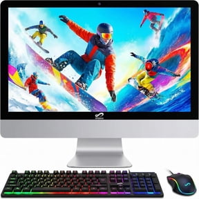 STGSivir All in One Desktop PC, 23.6" FHD Display, Core i7 up to 3.9Ghz, 16G RAM, 512G SSD, WiFi, BT 5.0, Webcam, Silver, Windows 11