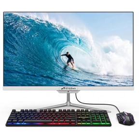STGSivir All in One Desktop Computer, 23.8" FHD Display, Intel Core i7 up to 3.9G, 16GB RAM, 512GB SSD, WiFi 5, BT, RGB Keyboard & Mouse, Webcam, Windows 11 Home,White