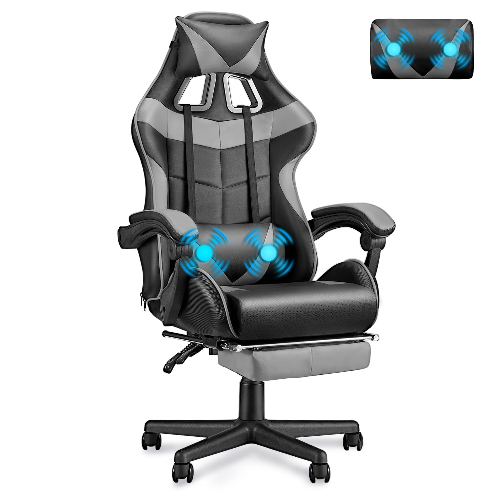 STGaming Gaming Chair with Footrest High Back Office Chair with ...