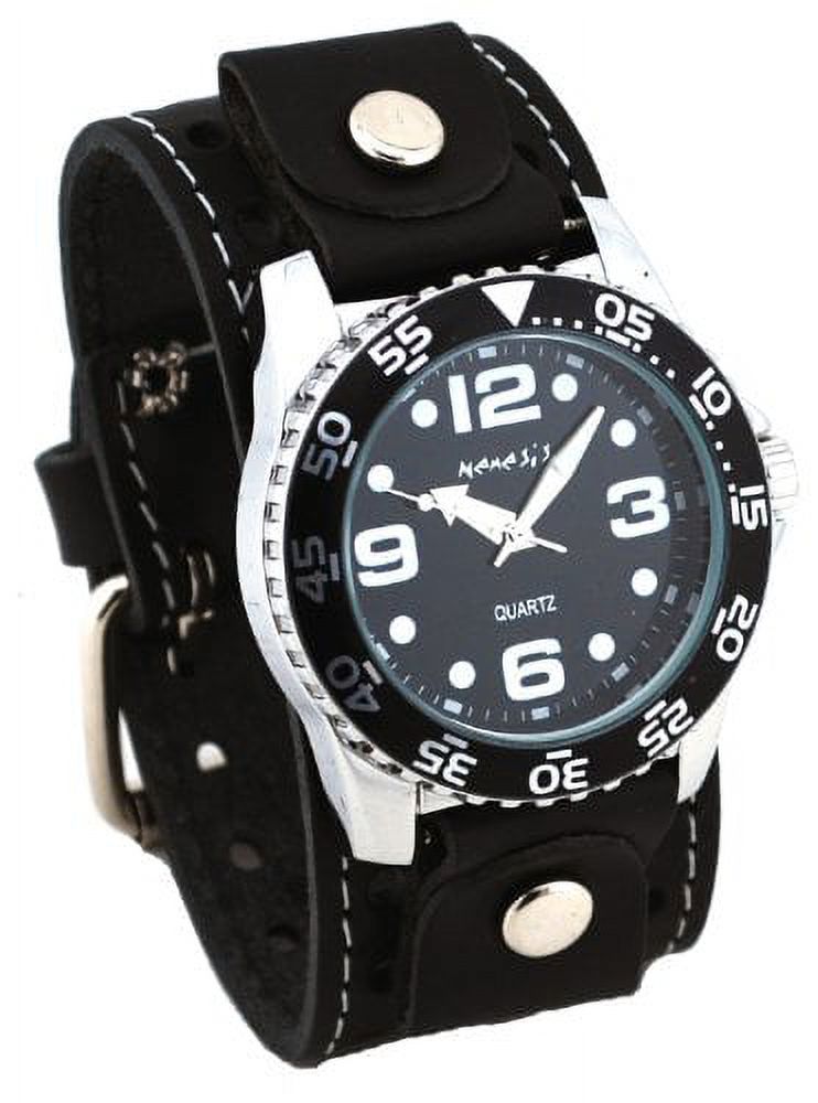 STH097K Men's Premium Wide Leather Cuff Band Watch