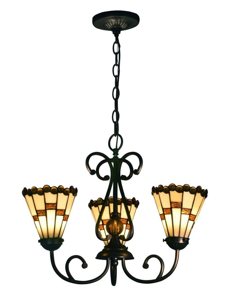 Jerome 18" Tiffany Bronze LED Mini Chandelier