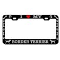 thumbnail image 1 of STHANCAT OF TAMPA I Love My Border Terrier Dog Lover Metal Auto License Plate Frame Car Tag Holder, Multiple Colors (Black/Silver), 1 of 2