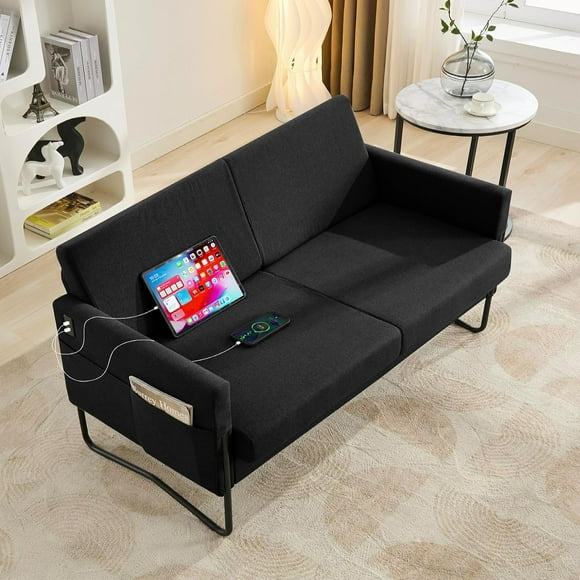 STHOUYN Loveseat Sofa for Spaces,  Couch With USB Ports, Modern Loveseats for Living Room Bedroom, Office, Teen
