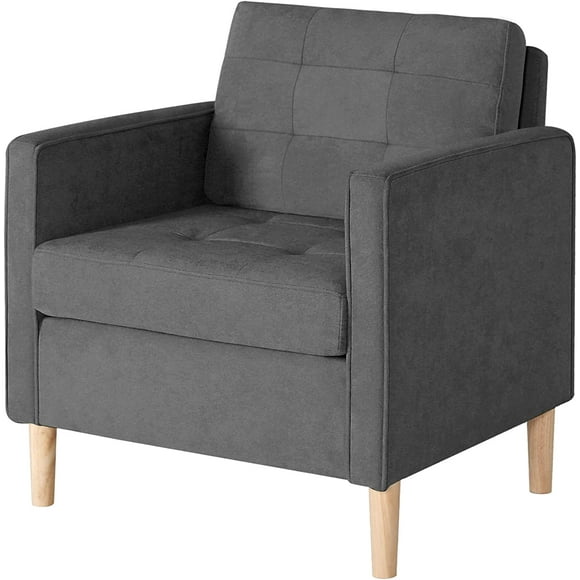 STHOUYN Mid Century Modern  Accent Arm Chair, Bedroom Chair for Adults, Living Room Office Reading Chairs, Suitable for Small Spaces, Grey (1, Grey)