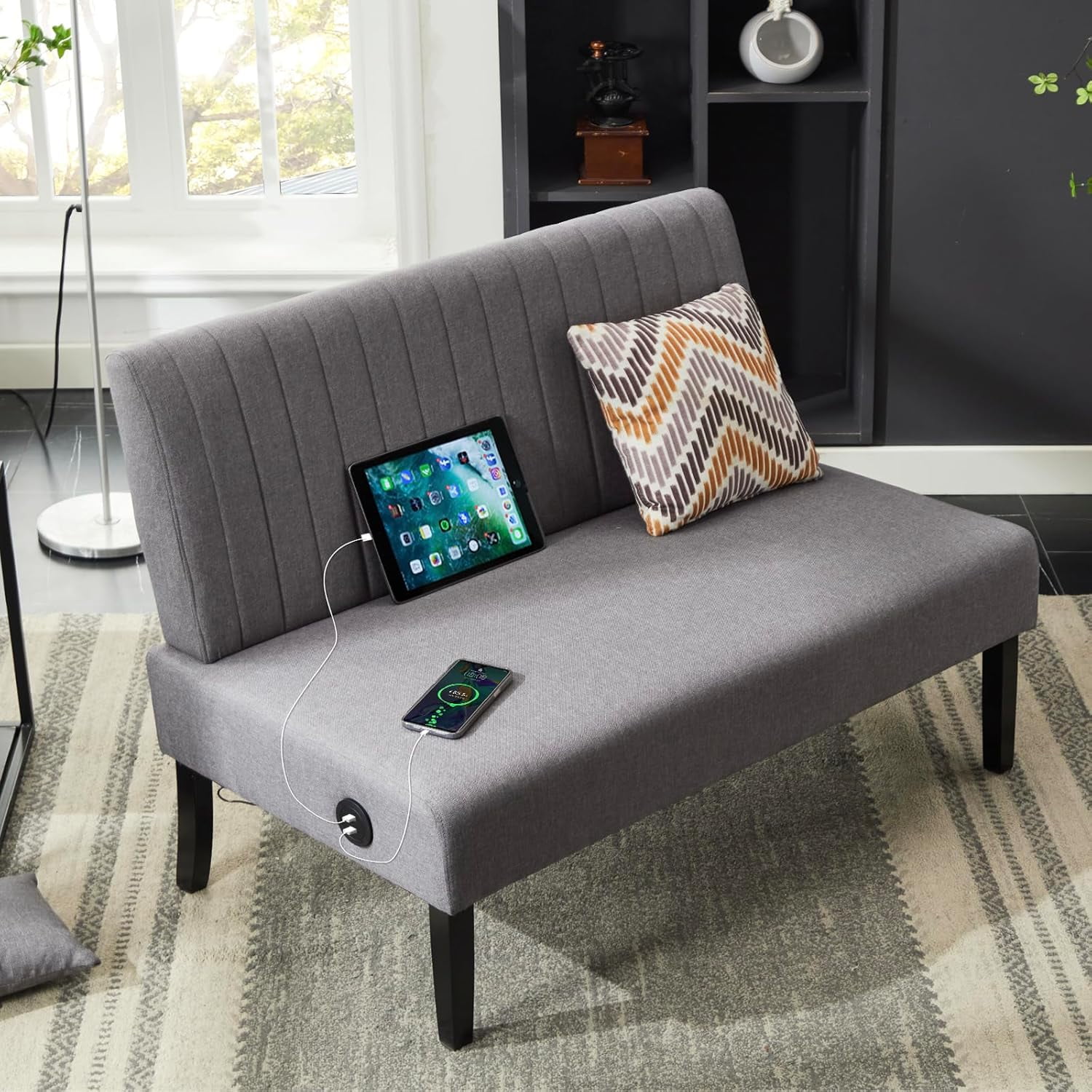 STHOUYN Mini Small Comfy Couch Armless Loveseat Sofa for Bedroom with ...