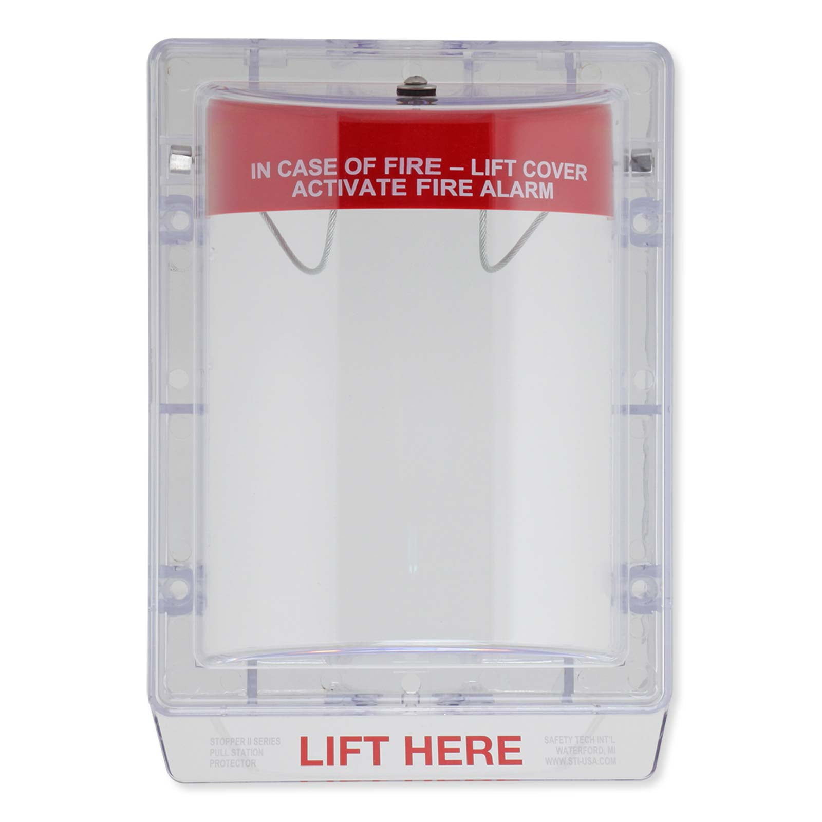 STI STI1230 Stopper II Fire Alarm Cover With Spacer, Fire Label