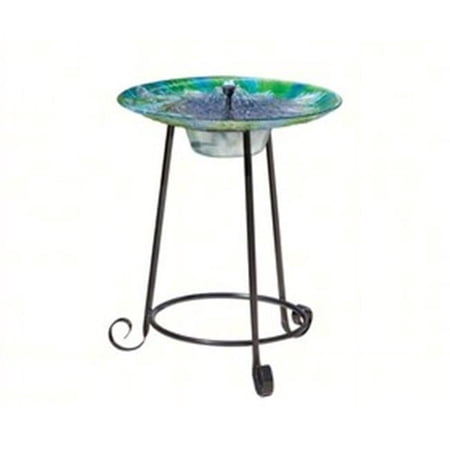 STI Smart Solar Argus Glass Solar Birdbath