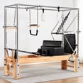 thumbnail image 1 of STICCIO 3-in-1 Pilates Reformer for Gym ＆ Home, Oak Wood Pilates Equipment, 6 Springs 6-Gear, 500 lbs Capacity, 3" PU Cushion, Full Set Included, 1 of 10