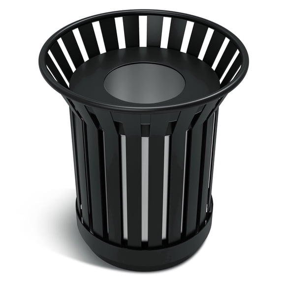 STICCIO 30gal Commercial Outdoor Trash Can, Heavy-Duty All-Weather Metal, Rust-Proof Waste Receptacle for Parks Streets Patios Public Spaces