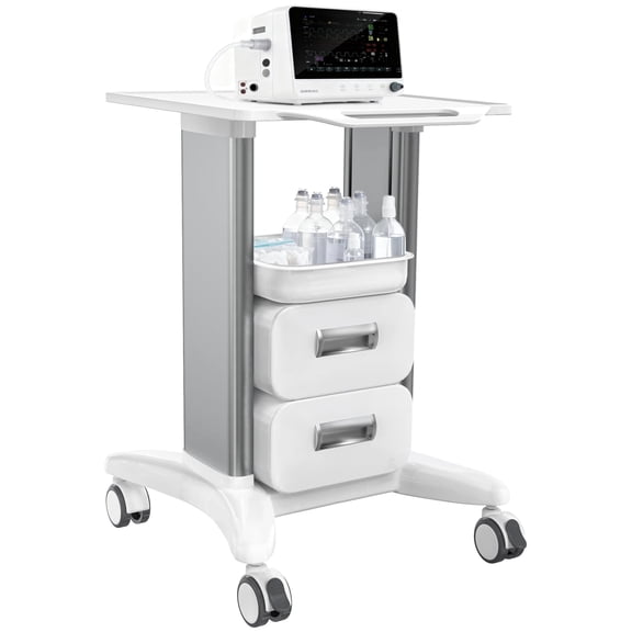 STICCIO Mobile Medical Cart with Drawers and Tray, Rolling Utility Trolley with Lockable Wheels for Clinic Hospital Salon Lab