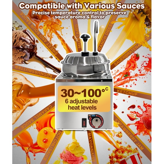 STICCIO Nacho Cheese Dispenser 7.4qt 6-Speed Temp 600W For Restaurant Food Truck