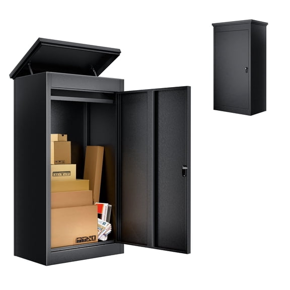 STICCIO Outdoor Parcel Delivery Box, Anti-Theft Waterproof, 1mm HC340/590DP Automotive Steel, for Porch/Wall/Curb Mount.