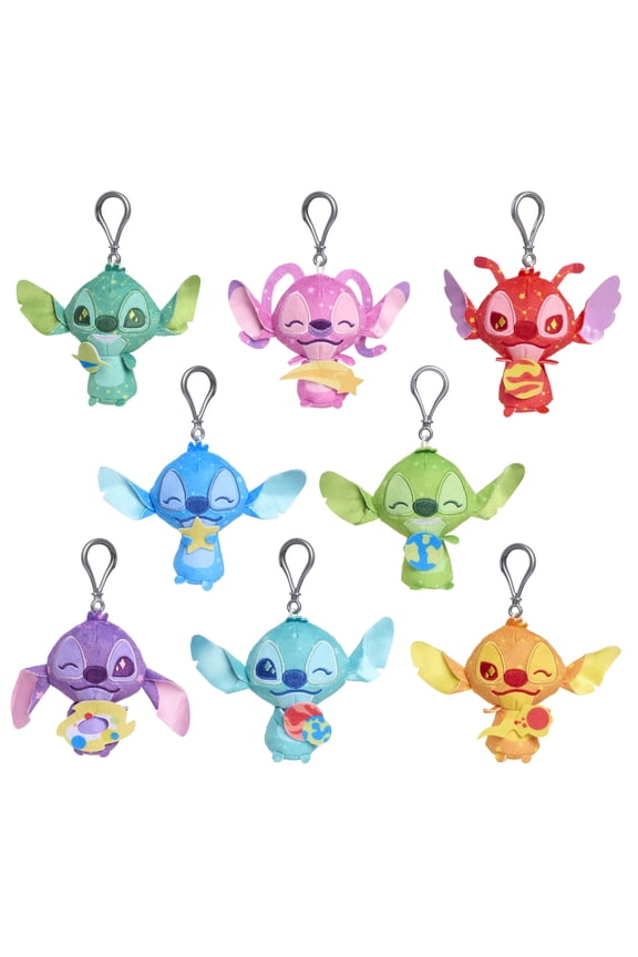 Disney Stitch Outta This World Clip-On Blind Bag Plush, Mystery 3.5-inch Colorful Plushie, Ages 2 up