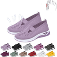 thumbnail image 1 of Stichou 2026 New Women's Woven Breathable Soft Sole Shoes - Non-Slip Walking Slip on Diabetic Foam Shoes, Lightweight Comfort Platform Mesh Slip in Sneakers Arch Support Light Purple, 1 of 8