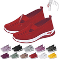 thumbnail image 1 of Stichou 2026 New Women's Woven Breathable Soft Sole Shoes - Non-Slip Walking Slip on Diabetic Foam Shoes, Lightweight Comfort Platform Mesh Slip in Sneakers Arch Support Red, 1 of 8