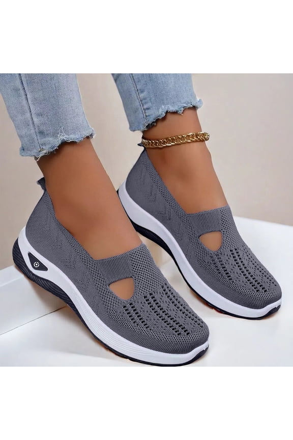 Orthopedic Shoes for Women, Women Wide Width Breathable Walking Comfortable Slip on Sneakers, Non Slip Food Service Lightweight Sneaker, Nurse Shoes Arch Support Sneakers Dark Gray