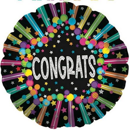 STICK BALLOON CONGRATS COLOR BURST