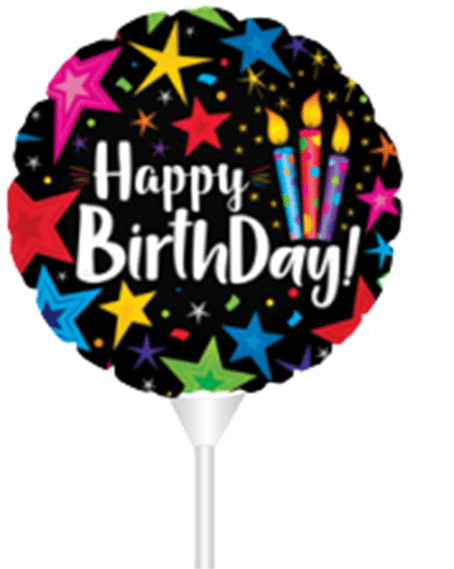 STICK BALLOON HBD STARS & CANDLES&nbsp;