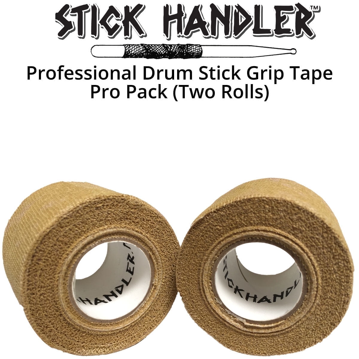 STICK HANDLER Professional Drum Stick Grip Tape, Pro Pack (Tan|Two Pack)