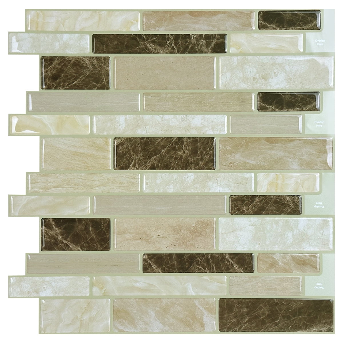 STICKGOO Brown Marble Peel and Stick Backsplash Tile for Kitchen and ...