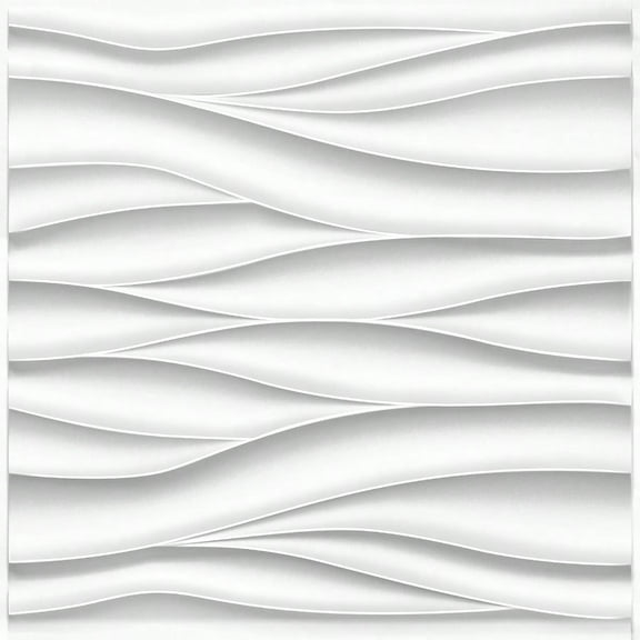 Wave Wall Panels for Interior Wall Decor, White  Wall Panels Accent Wall, Paintable  Wall Decor Covering Panels for  Room ,  of 12 Tiles