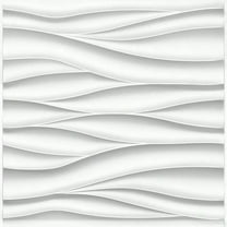 Wave Wall Panels for Interior Wall Decor, White Wall Panels Accent Wall, Paintable Wall Decor Covering Panels for Room , of 12 Tiles
