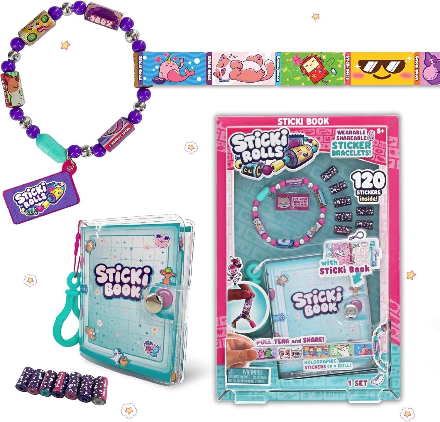 STICKI ROLLS Sticki Book - Wearable & Shareable Sticker Bracelet + Collection Book