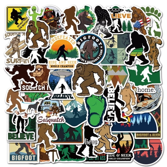 STICKLUV Bigfoot Sticker Pack (50 PCS) Funny Cryptid Waterproof Stickers For Luggage, Waterbottles, Laptops