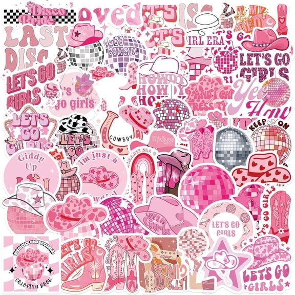 STICKLUV Pink Cowgirl Sticker Pack (50 PCS) Western Aesthetic Waterproof Stickers For Luggage, Waterbottles, Laptops