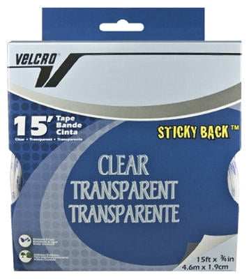 STICKY BACK TAPE CLEAR 15' X 3/4