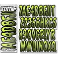 thumbnail image 1 of STIFFIE Waveline DayGlow Yellow/Black 3” Boat  PWC Registration Decals • Numbers Letters Stickers, 1 of 4