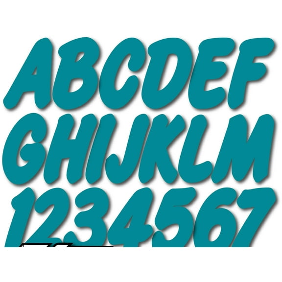 STIFFIE Whip-One Aqua 3" Alpha-Numeric Registration Identification Numbers Stickers Decals for Boats & Personal Watercraft