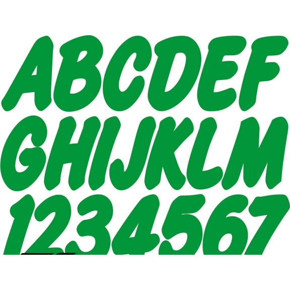 STIFFIE Whip-One Green 3" Alpha-Numeric Registration Identification Numbers Stickers Decals for Boats & Personal Watercraft
