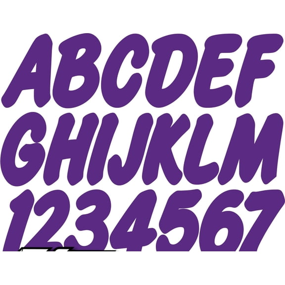 STIFFIE Whip-One Purple 3" Alpha-Numeric Registration Identification Numbers Stickers Decals for Boats & Personal Watercraft
