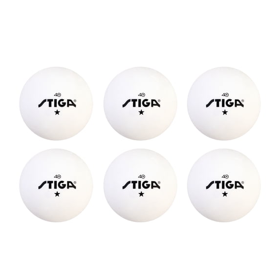 STIGA 1-Star White Table Tennis Balls (6 Pack)