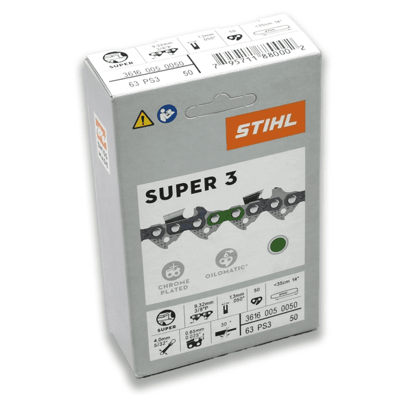 STIHL 63 PS3 50 .050" Gauge 3/8" Pitch 14" Chainsaw Chain 3616 005 0050
