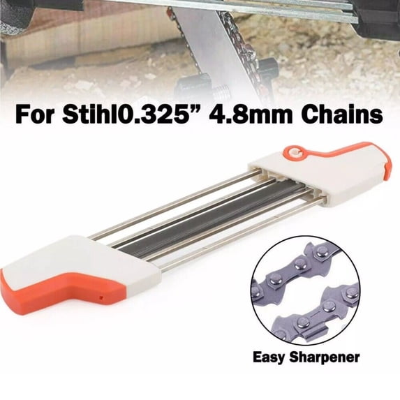 STIHL Compatible 2-in-1 Chainsaw Chain Sharpener File 3/16" (4.8mm) - Professional Quick Sharpening Tool with Depth Gauge